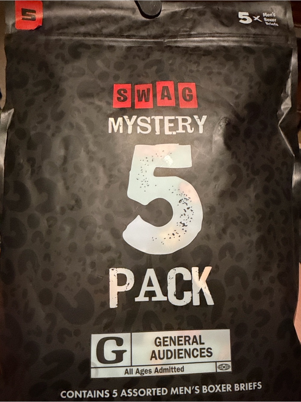 Mystery Swag Pack size Small:Men’s 5-Pack Boxer Briefs - Black & Red